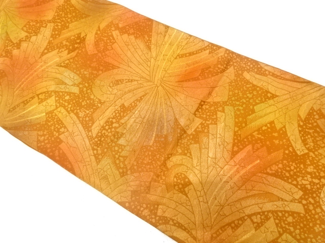 JAPANESE FUKURO OBI / WOVEN FLOWER & SCATTERED NORI PATTERN